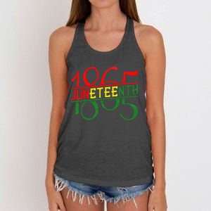 Emancipation Day is great with 1865 Juneteenth flag apparel Women's Knotted Racerback Tank