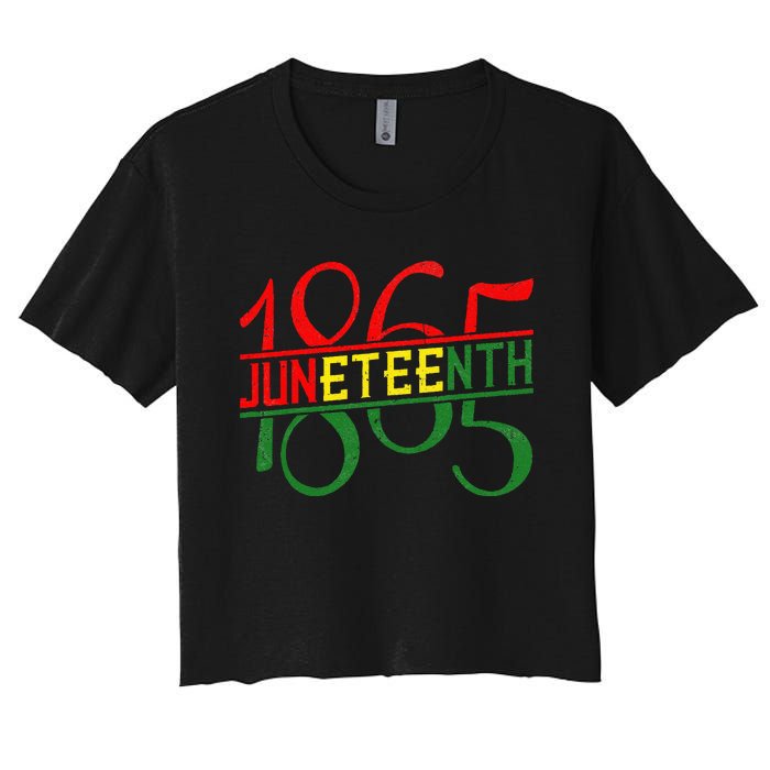 Emancipation Day is great with 1865 Juneteenth flag apparel Women's Crop Top Tee