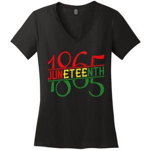 Emancipation Day is great with 1865 Juneteenth flag apparel Women's V-Neck T-Shirt