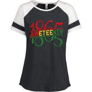 Emancipation Day is great with 1865 Juneteenth flag apparel Enza Ladies Jersey Colorblock Tee