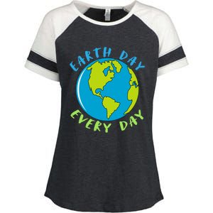 Earth Day Is Everyday Happy Earth Day Cool Gift Enza Ladies Jersey Colorblock Tee