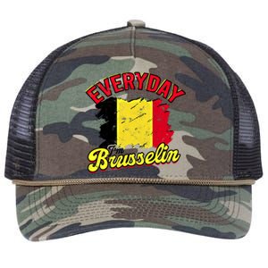 Every Day Im Brusselin Great Gift Brussels Belgium Europe Adventure Gift Retro Rope Trucker Hat Cap