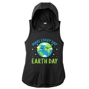 Every Day Is Earth Day Graphic Ladies PosiCharge Tri-Blend Wicking Draft Hoodie Tank