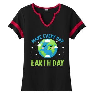 Every Day Is Earth Day Graphic Ladies Halftime Notch Neck Tee