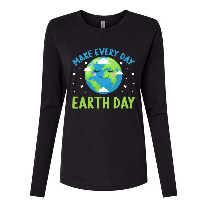 Every Day Is Earth Day Graphic Womens Cotton Relaxed Long Sleeve T-Shirt