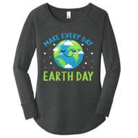 Every Day Is Earth Day Graphic Women's Perfect Tri Tunic Long Sleeve Shirt