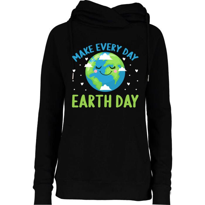 Every Day Is Earth Day Graphic Womens Funnel Neck Pullover Hood