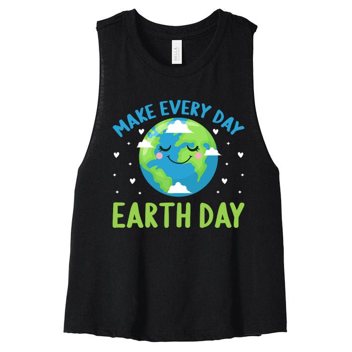 Every Day Is Earth Day Graphic Women's Racerback Cropped Tank