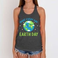 Every Day Is Earth Day Graphic Women's Knotted Racerback Tank