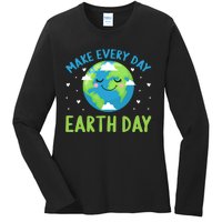 Every Day Is Earth Day Graphic Ladies Long Sleeve Shirt