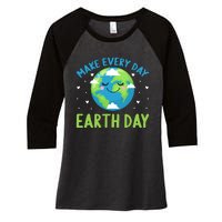 Every Day Is Earth Day Graphic Women's Tri-Blend 3/4-Sleeve Raglan Shirt