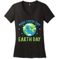 Every Day Is Earth Day Graphic Women's V-Neck T-Shirt