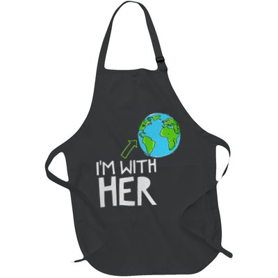 Earth Day I'm With Her World Nature Funny Environment Cool Full-Length Apron With Pockets