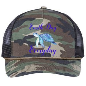 Earth Day Is Everyday Biodiversity Protect Our Ocean Retro Rope Trucker Hat Cap