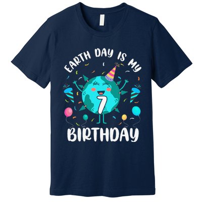 Earth Day Is My 7th Birthday Born In April Birthday Premium T-Shirt