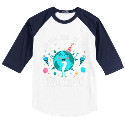 Earth Day Is My 7th Birthday Born In April Birthday Baseball Sleeve Shirt