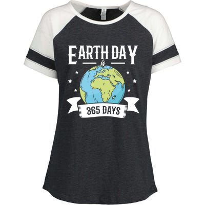 Earth Day Is 365 Days Planet Day Climate Change Gift Enza Ladies Jersey Colorblock Tee