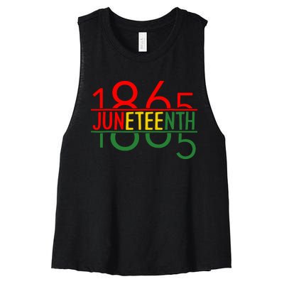 Emancipation Day Is Great With 1865 Juneteenth Flag Apparel Women's Racerback Cropped Tank