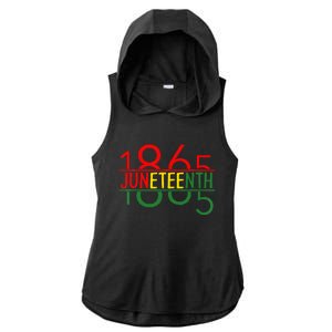 Emancipation Day is great with 1865 Juneteenth flag Ladies PosiCharge Tri-Blend Wicking Draft Hoodie Tank