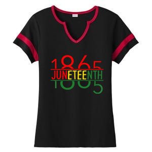 Emancipation Day is great with 1865 Juneteenth flag Ladies Halftime Notch Neck Tee