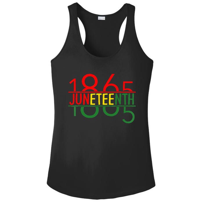 Emancipation Day is great with 1865 Juneteenth flag Ladies PosiCharge Competitor Racerback Tank