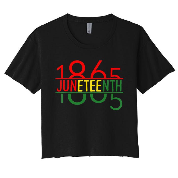 Emancipation Day is great with 1865 Juneteenth flag Women's Crop Top Tee