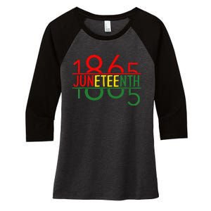 Emancipation Day is great with 1865 Juneteenth flag Women's Tri-Blend 3/4-Sleeve Raglan Shirt