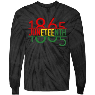 Emancipation Day Is Great With 1865 Juneteenth Flag Tie-Dye Long Sleeve Shirt