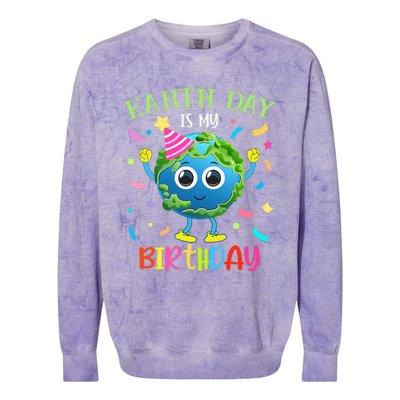 Earth Day is my Birthday Pro Environment Birthday Party Colorblast Crewneck Sweatshirt