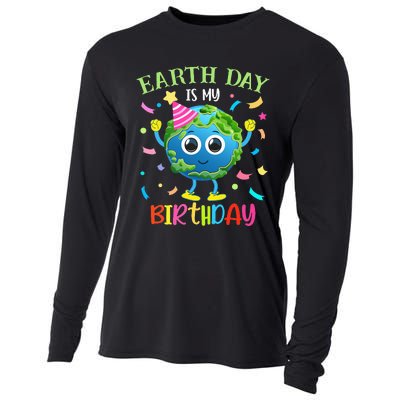 Earth Day is my Birthday Pro Environment Birthday Party Cooling Performance Long Sleeve Crew