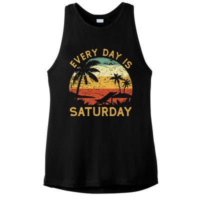 Every Day Is Saturday Funny Retirement Retired Ladies PosiCharge Tri-Blend Wicking Tank