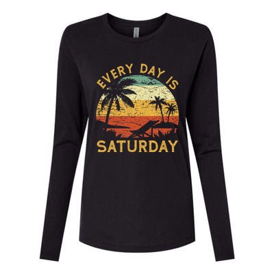 Every Day Is Saturday Funny Retirement Retired Womens Cotton Relaxed Long Sleeve T-Shirt