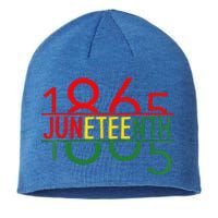 Emancipation Day is great with 1865 Juneteenth flag Sustainable Beanie