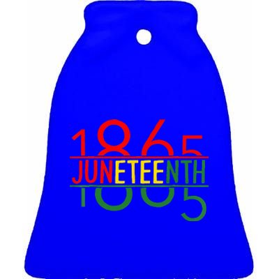 Emancipation Day is great with 1865 Juneteenth flag Ceramic Bell Ornament