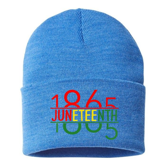 Emancipation Day is great with 1865 Juneteenth flag Sustainable Knit Beanie