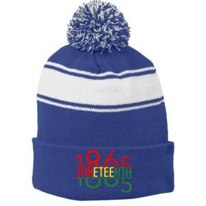 Emancipation Day is great with 1865 Juneteenth flag Stripe Pom Pom Beanie