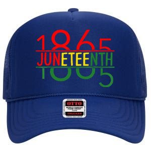 Emancipation Day is great with 1865 Juneteenth flag High Crown Mesh Back Trucker Hat