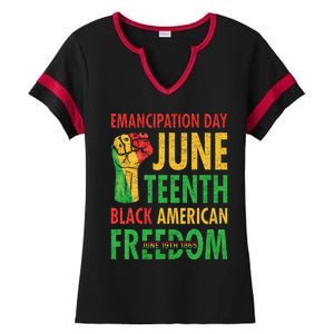 Emancipation Day Juneteenth Black American Freedom Ladies Halftime Notch Neck Tee