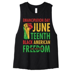 Emancipation Day Juneteenth Black American Freedom Women's Racerback Cropped Tank