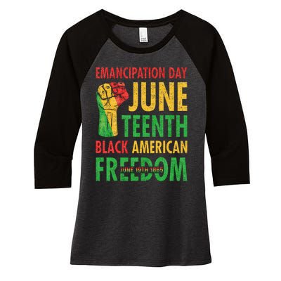 Emancipation Day Juneteenth Black American Freedom Women's Tri-Blend 3/4-Sleeve Raglan Shirt