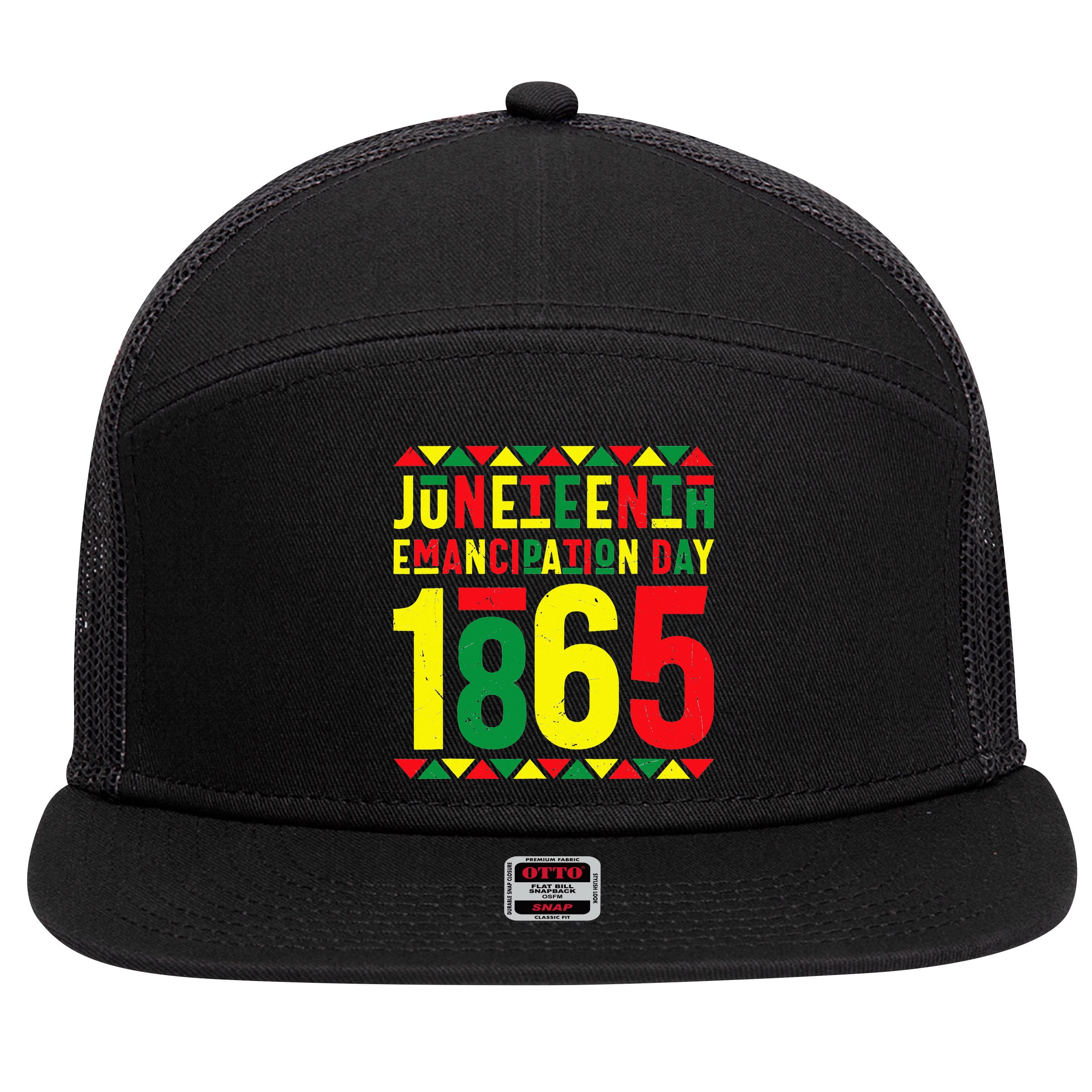 Emancipation Day Juneteenth African 1865 Freedom American 7 Panel Mesh Trucker Snapback Hat