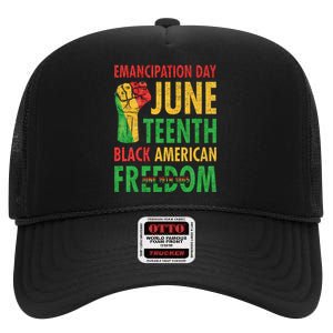 Emancipation Day Juneteenth Black American Freedom High Crown Mesh Back Trucker Hat