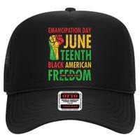 Emancipation Day Juneteenth Black American Freedom High Crown Mesh Back Trucker Hat