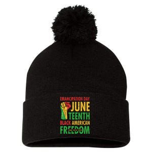 Emancipation Day Juneteenth Black American Freedom Pom Pom 12in Knit Beanie