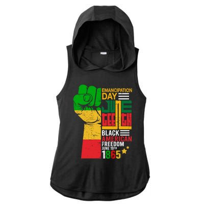 Ecipation Day Juneteenth Black American Freedom June 19th Funny Gift Ladies PosiCharge Tri-Blend Wicking Draft Hoodie Tank