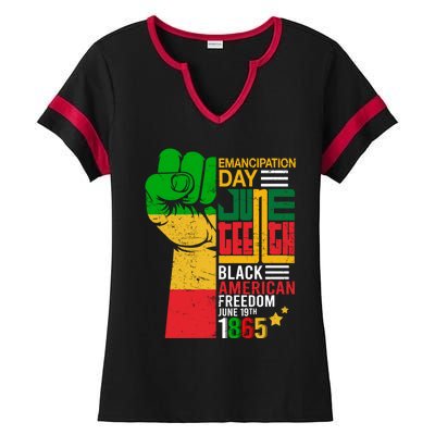 Ecipation Day Juneteenth Black American Freedom June 19th Funny Gift Ladies Halftime Notch Neck Tee