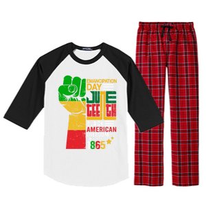 Ecipation Day Juneteenth Black American Freedom June 19th Funny Gift Raglan Sleeve Pajama Set