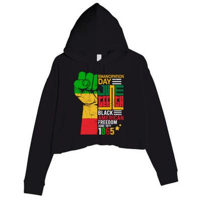 Ecipation Day Juneteenth Black American Freedom June 19th Funny Gift Crop Fleece Hoodie