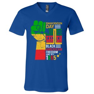 Ecipation Day Juneteenth Black American Freedom June 19th Funny Gift V-Neck T-Shirt