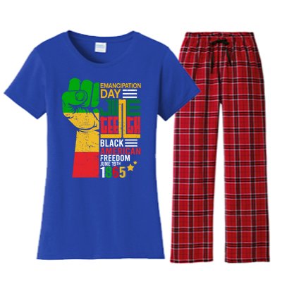 Ecipation Day Juneteenth Black American Freedom June 19th Funny Gift Women's Flannel Pajama Set